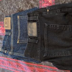 Men's Black and Blue Diamond gusset jeans 40x29